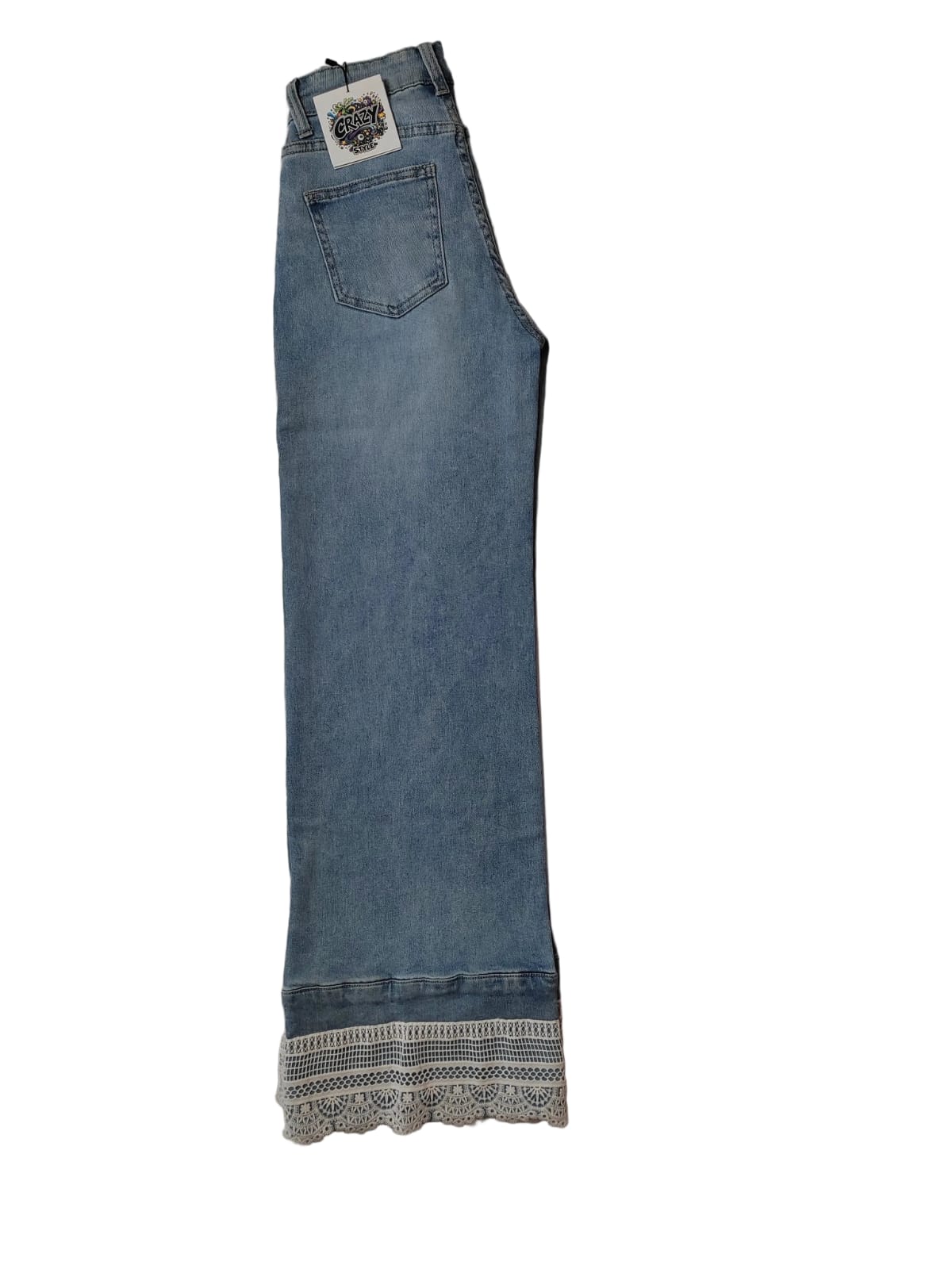 Jeans Wide Leg Con Pizzo - immagine 2
