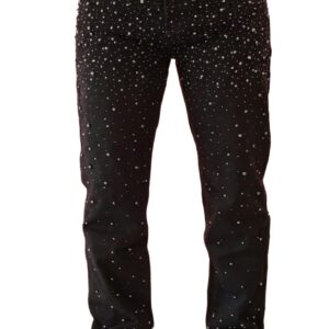 Jeans Con Perline Brillantinate