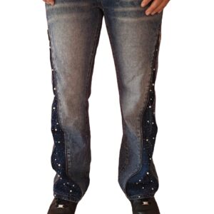 Jeans Con Perle E Strass